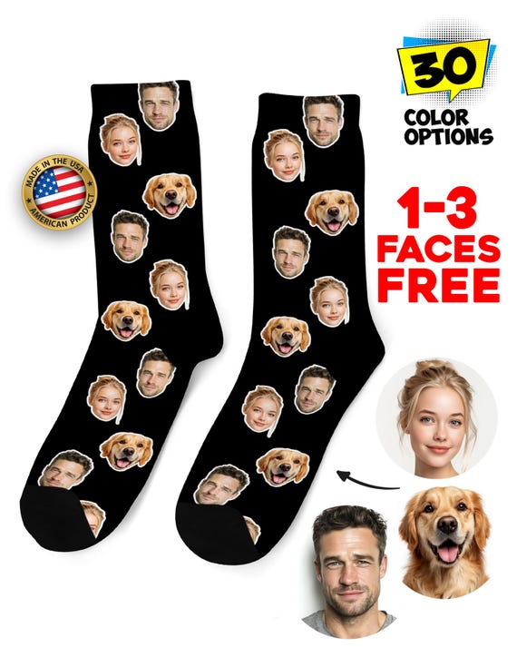 Custom Face Socks, Personalized Sweet Photo Socks, Picture Candy Face on Socks, Customized Funny Photo Gift For Her, Him or Best Friends