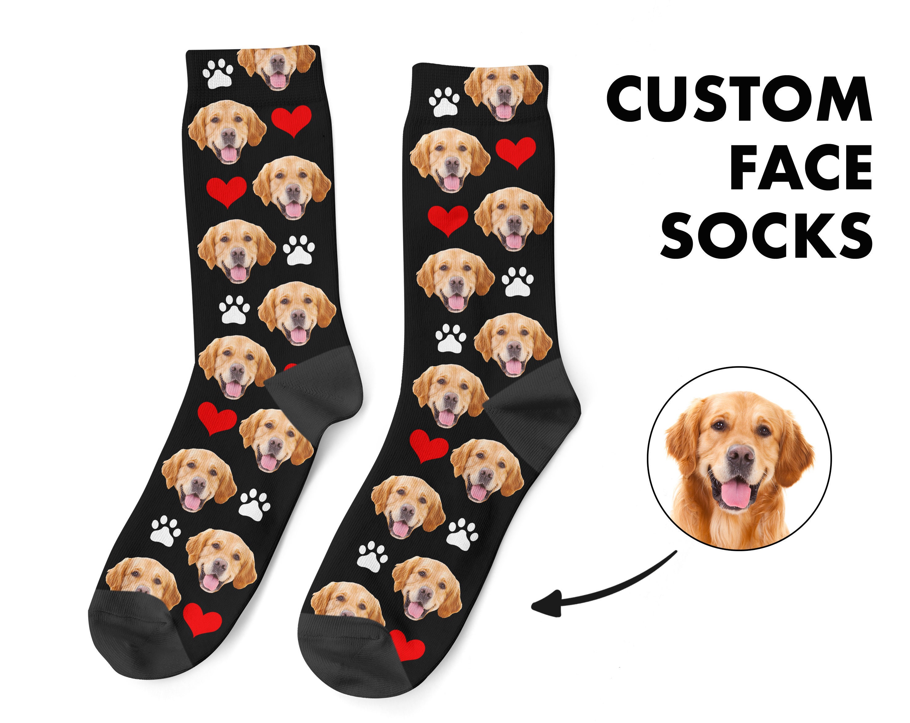 Custom Dog Socks Personalized Pet Photo Socks Customized Etsy