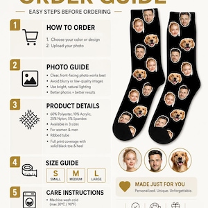 CUSTOM FACE SOCKS - ORDER GUIDE
