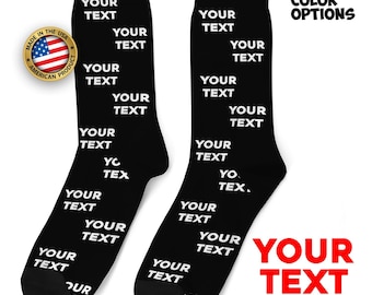 Text On Socks, Black Socks Custom Text, Text Socks For Men, Groomsmen Sayings On Socks, Custom Text Socks,Customized Text,Personalized Words