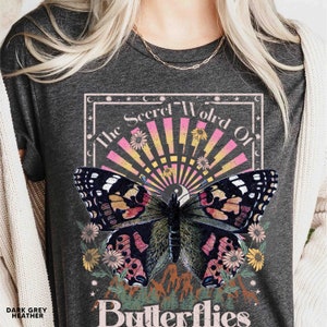 Celestial Vintage Butterfly Shirt, Mystic Nature Lover T-Shirt, Moth Aesthetic, Cottagecore Aesthetic, Boho Shirt, Gift For Her