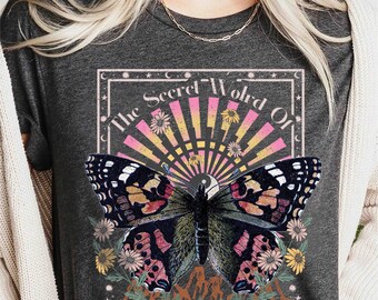 Celestial Vintage Butterfly Shirt, Mystic Nature Lover T-Shirt, Moth Aesthetic, Cottagecore Aesthetic, Boho Shirt, Gift For Her