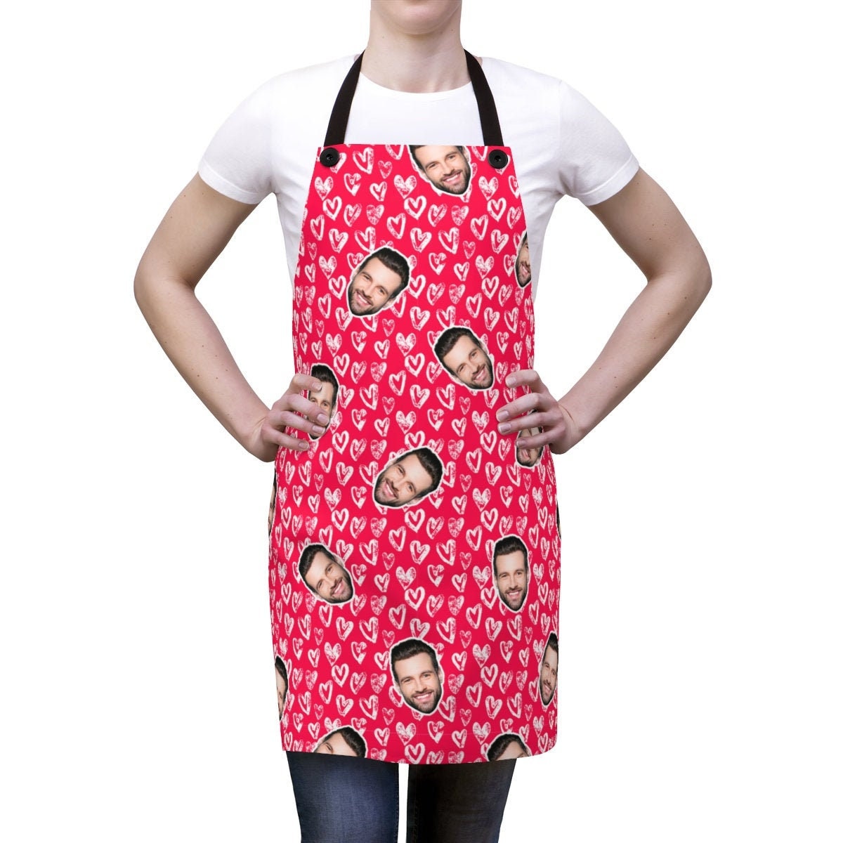 Personalized Faces Apron Custom Photo Apron Love Valentines Etsy UK