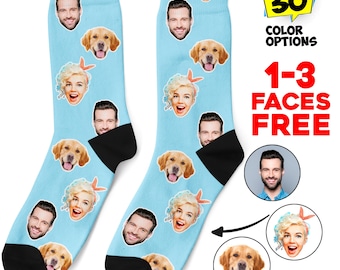 Calcetines personalizados con cara: calcetines personalizados con foto de mascota, un regalo divertido para Navidad, para él o para ella.