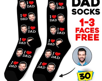 Custom Face Socks, Dad Personalized Photo Socks, Daddy Picture Socks, Face on Socks, Customized Gift For Dad, Him or Best Friends