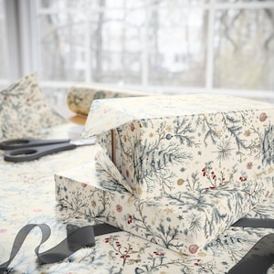 Vintage Christmas Toile Wrapping Paper Roll Vintage Christmas Tree Gift Wrap Roll Antique Christmas Tree Wrapping Paper