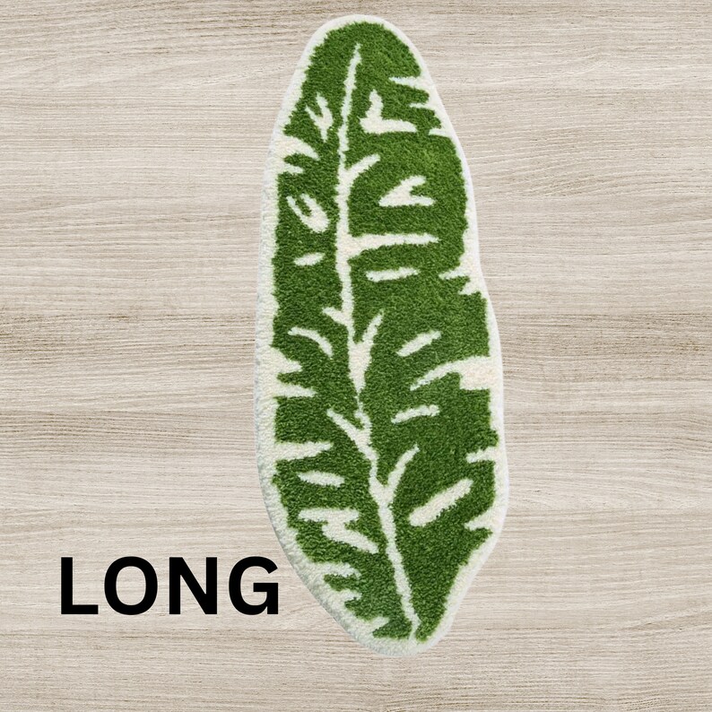 Monstera Leaf Tufted Rug, Monstera Bath Mat, Irregular Rug, Cool Rugs, Green Rug, Small Rug
