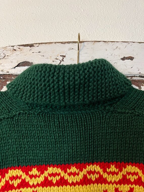 Handmade Knit Sweater in Rasta Colors Red/Green/Y… - image 6