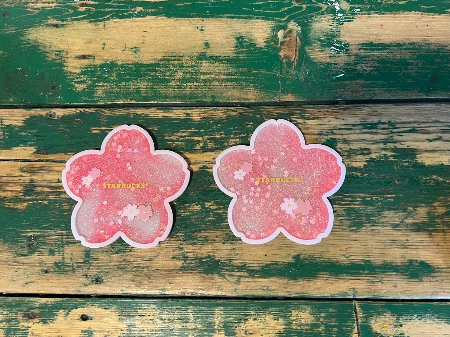 Starbucks Japan Sakura Cherry Blossom Coaster Set of 2, Clear