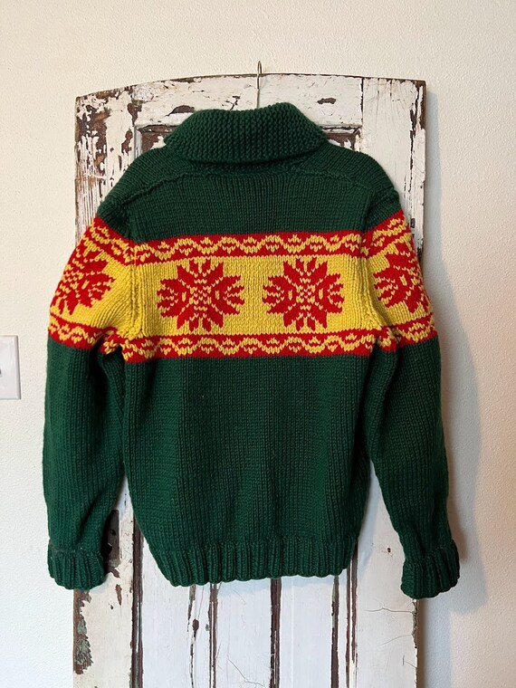 Handmade Knit Sweater in Rasta Colors Red/Green/Y… - image 2