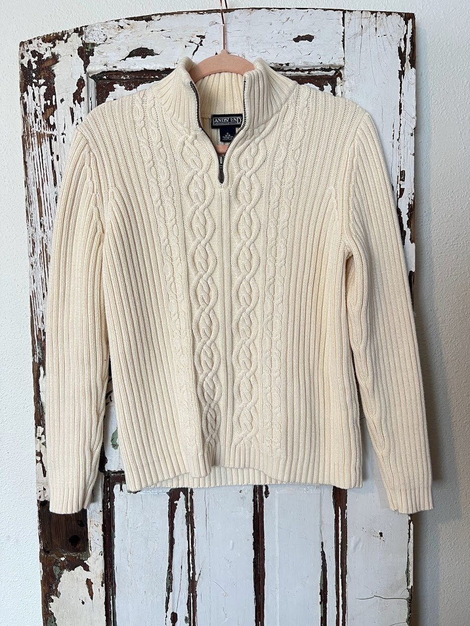 Lands end cable knit sweater clearance