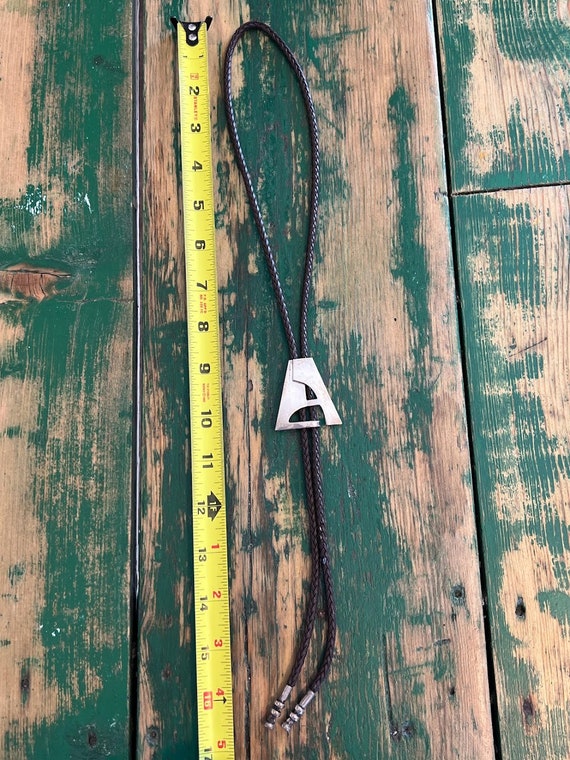 Sterling "A" Bolo Tie Made in Mexico, Vintage Wes… - image 7