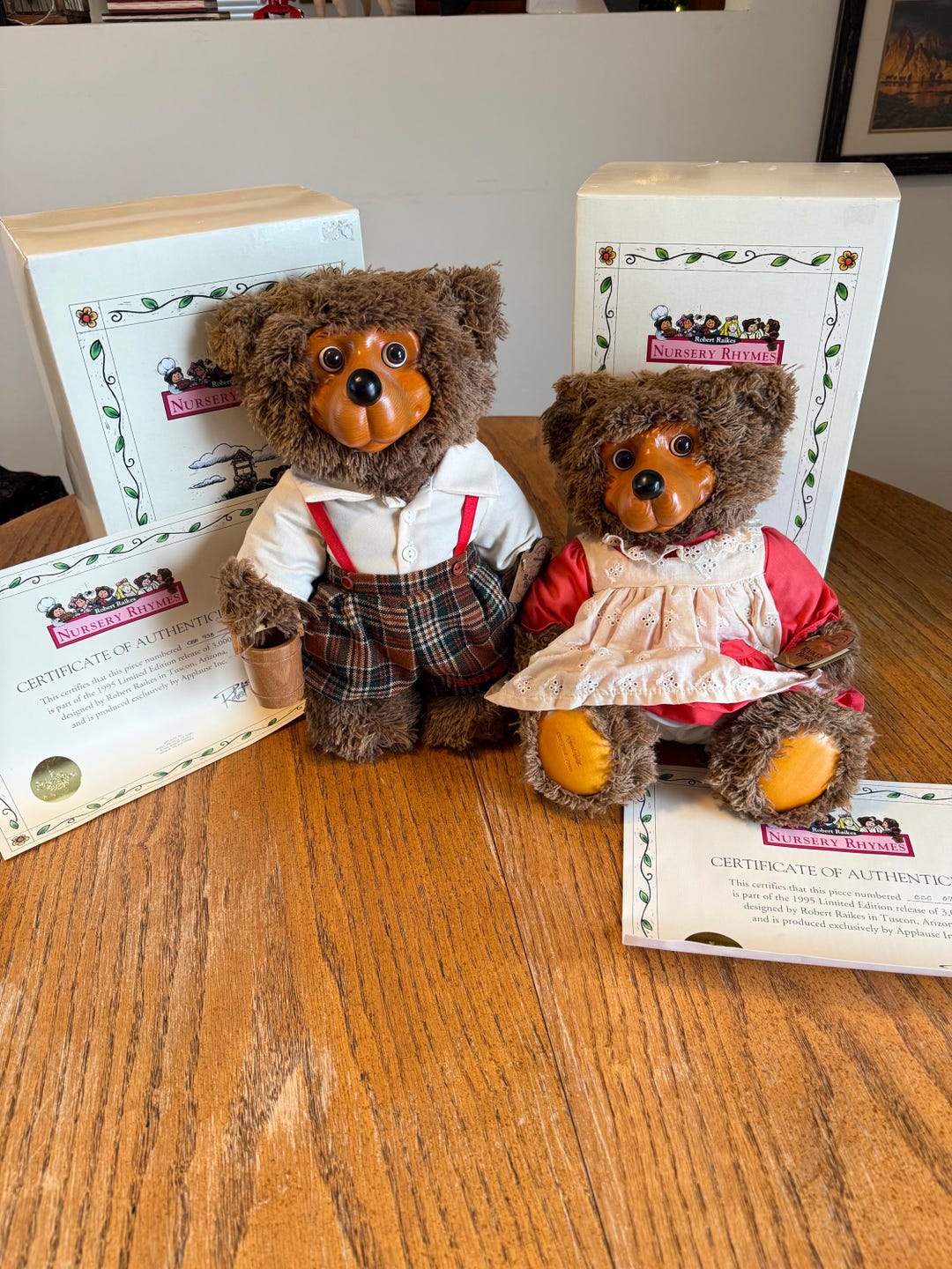 1995 Robert Raikes Bears, Set of 2 Jack & Jill, Nursery Rhymes