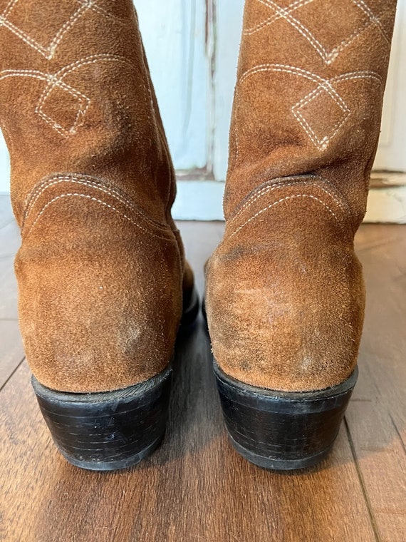 Rare Levi's Suede Leather Cowboy Boots, Men's 7, … - image 8