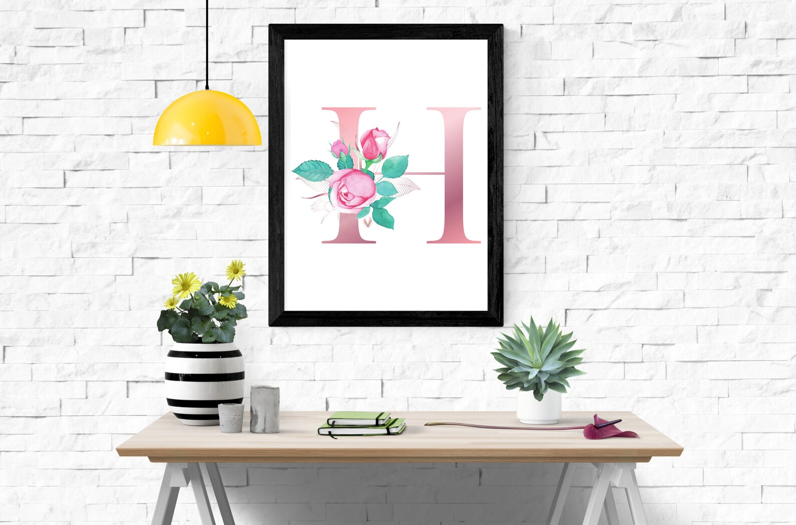 Letter H Wall Decor Letter H Print Letter H Poster Letter H Etsy