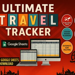 Digitales Reise-Dashboard für die Planung von Epic Adventures Reisebudget-Tracker für Backpacker Digitales Reise-Template für Vollzeitreisende