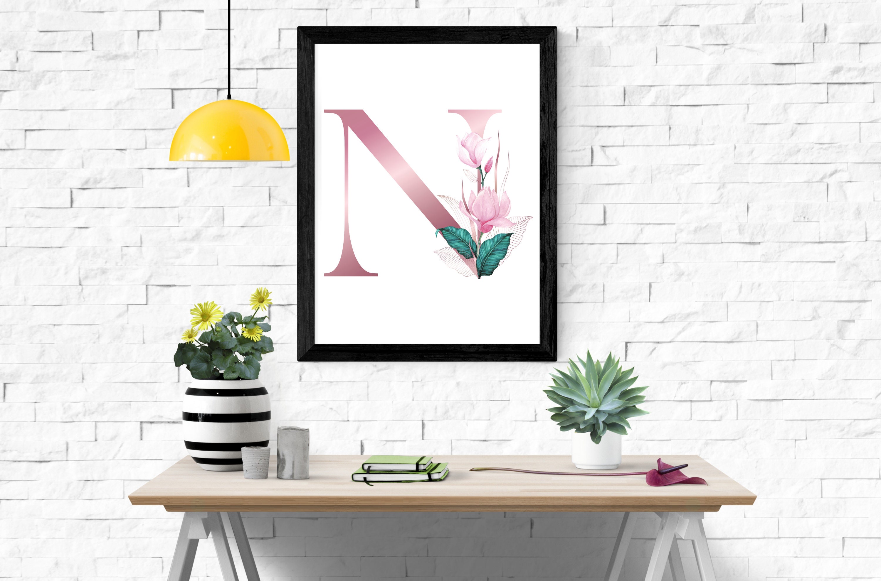 Letter N Wall Decor Letter N Print Letter N Poster Letter N Etsy