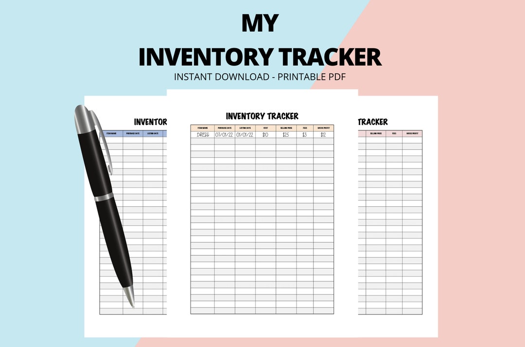 Poshmark Inventory Sheet Online Reseller Inventory Sheets - Etsy