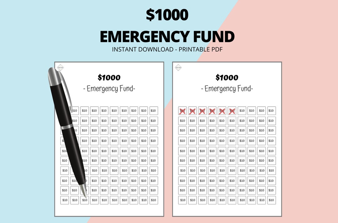 Emergency Fund Printable Ynab Planner Savings Tracker SPARE Etsy