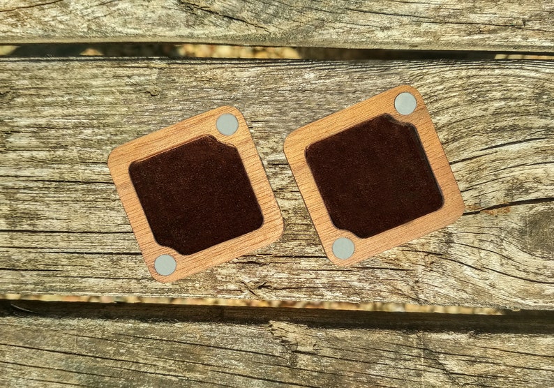 \u0421ustom Walnut Ring Box Personalized wooden Ring Box Slim Square Ring Box Rustic Ring Box Ring Holder Handmade Unique Wedding Box