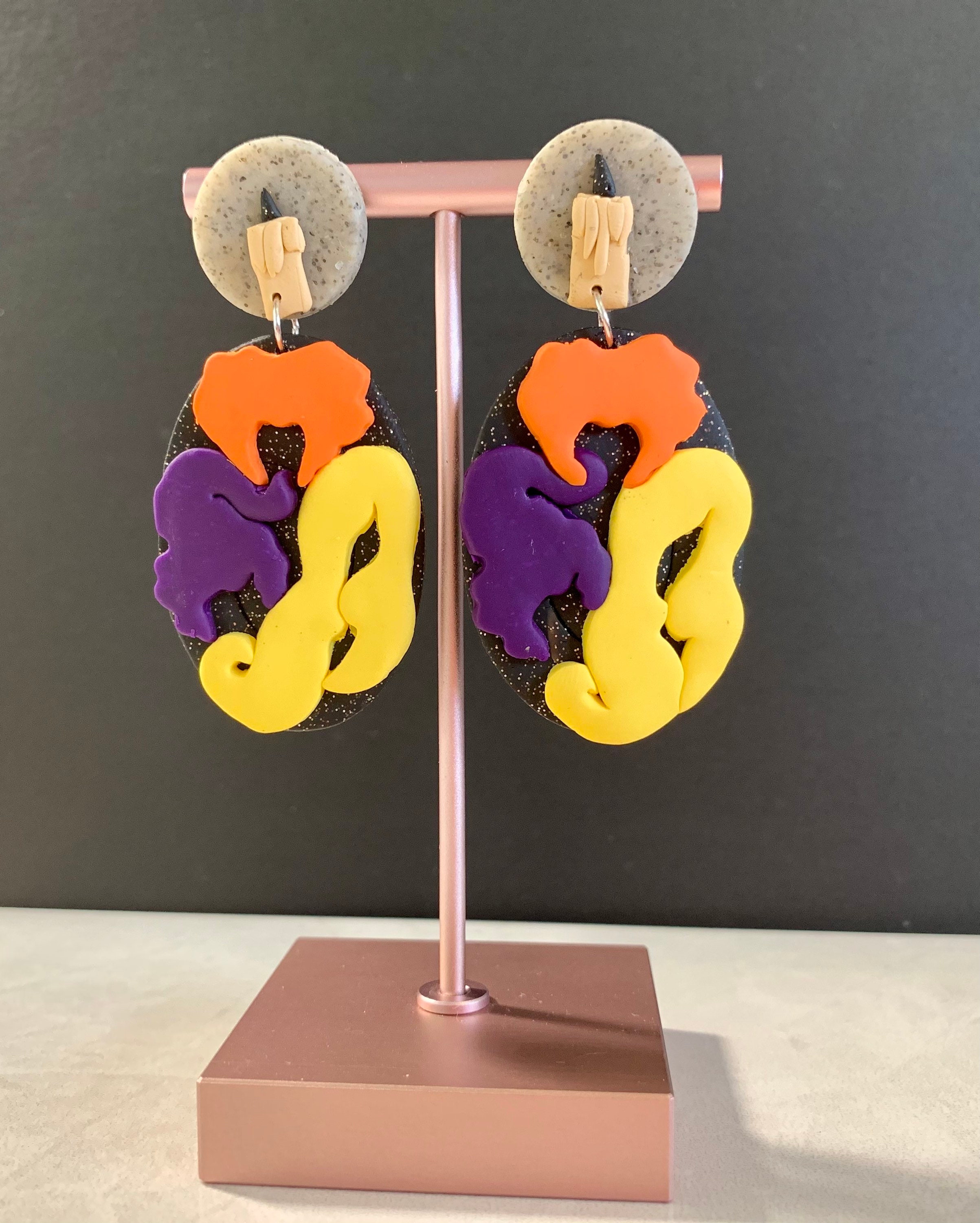 Hocus Pocus Clay Earrings Halloween 