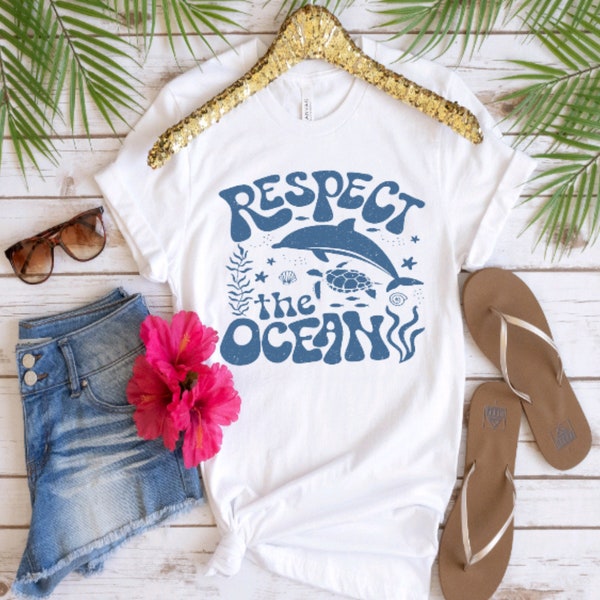 Respect the Ocean Tshirt, graphic tee,Ocean lovers,Trinidad and Tobago, Caribbean, Caribbean marine life , Marine life  , Tropical Tee