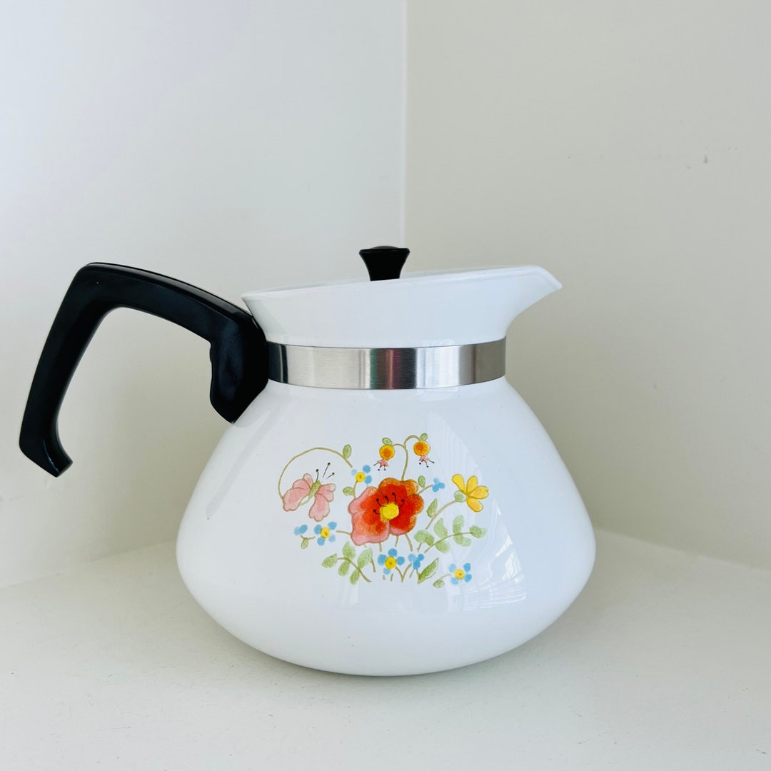 Vintage Corning Ware Coffee Pot 6 Cup Wildflower Design Etsy