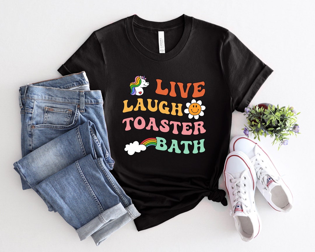Cartello Umoristico Per Bagno Live Laugh Toaster – Decorazione Rustica In Legno 12x12 Cm