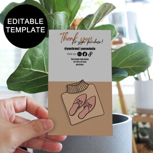 Druckbare, bearbeitbare & sofortiger Download PDF Pullover und Mule Bundle 5 "x 3" Vielen Dank für Ihre Bestellung Karte für Unternehmen