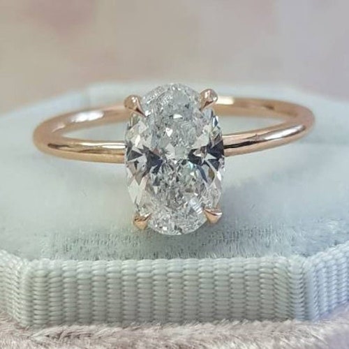 2.50 CT Round Moissanite Solitaire Wedding Ring Set14k White - Etsy