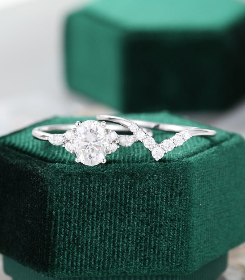 2.80 Carat Oval Solitaire Ring Set Genuine Simulant Diamond - Etsy