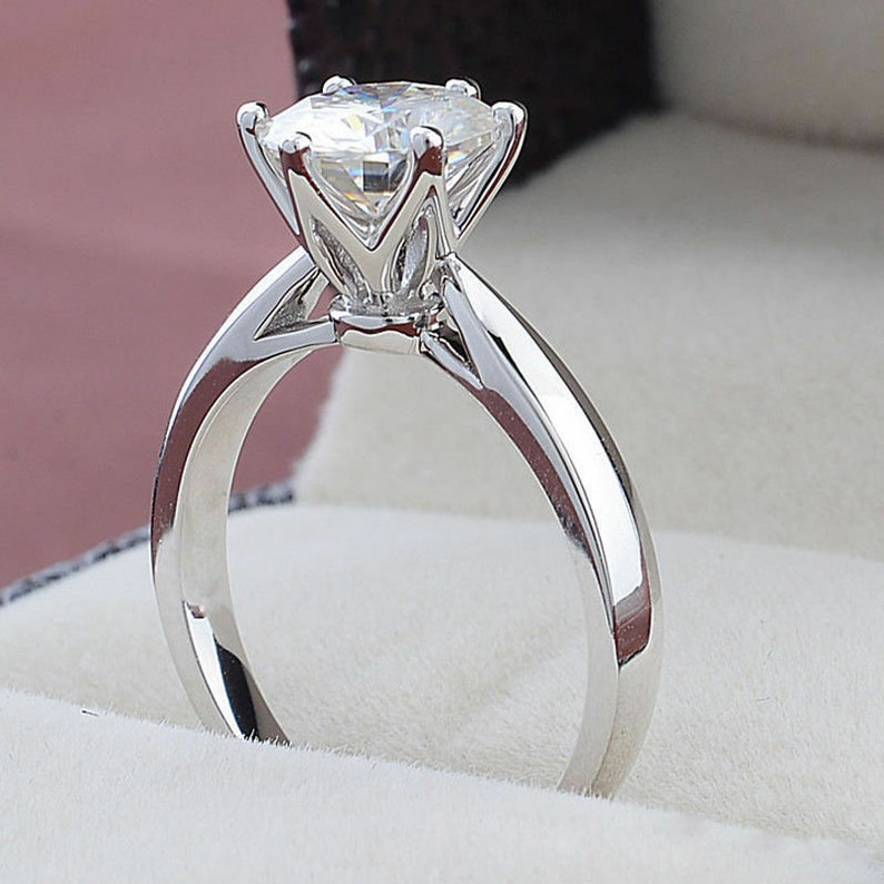 Classic 2 Ct Engagement Ring/ Round Solitaire 14k Gold Ring Etsy