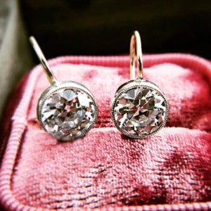 6 Carat Gorgeous Round Old European Cut Diamond Earring/diamond Earring ...