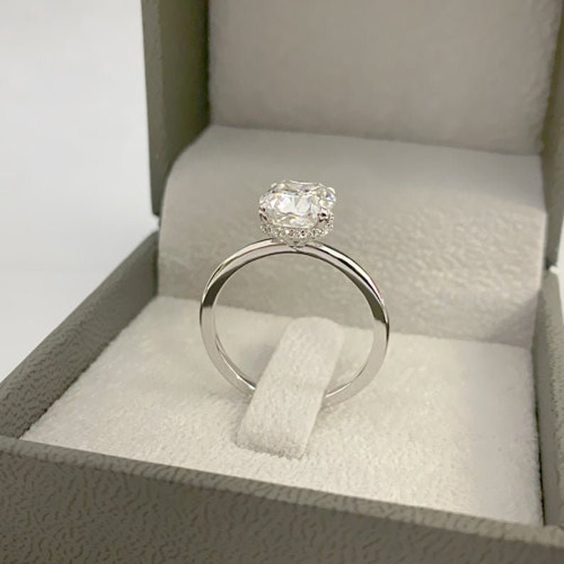 2.10 Ct Cushion Cut Moissanite Diamond Engagement Ring - Etsy