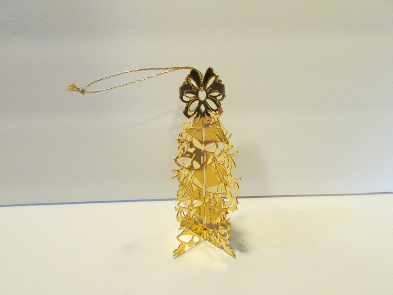 Vintage Danbury Mint Gold Christmas Ornament 1982 Bell Tree