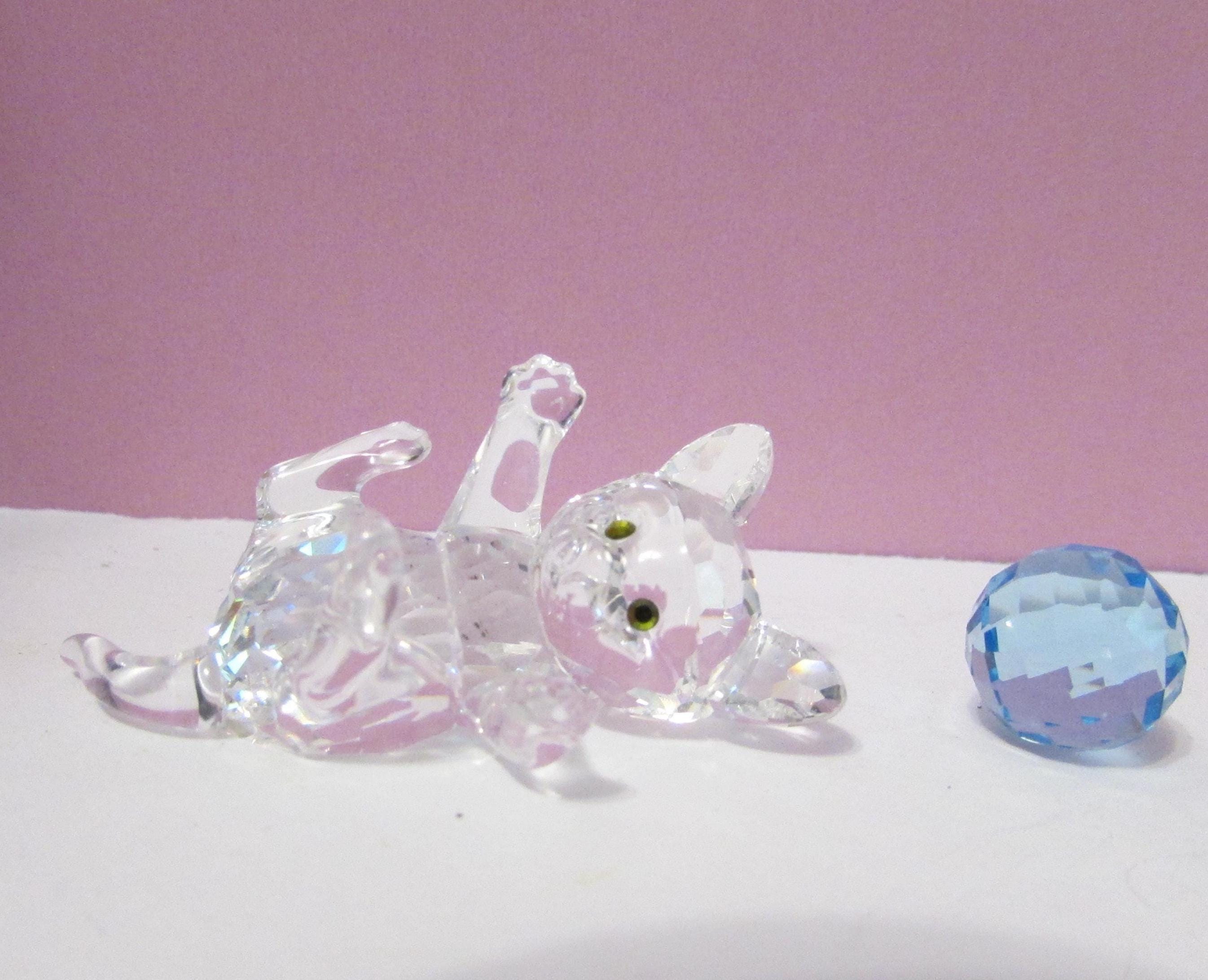Vintage Swarovski Crystal Playful Kitty Cat #631857 Kitten With
