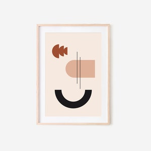 Mid Century Art, Abstract Shapes Print, Geometric Shape Art, Abstract Shapes Art Printable, Modern Art Decor, Home Decor, Minimalist Art