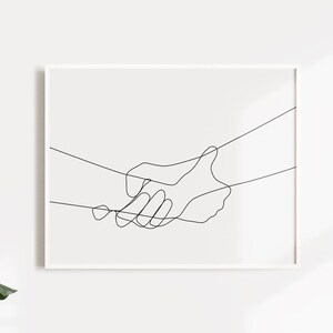 Holding Hands Art Print, Hands Line Art, Hand poster, Couple Art print, Line Drawing Print, One line drawing, Minimal Hand Printable