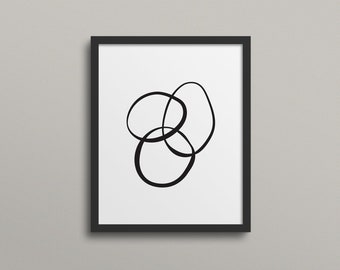 Arte de pared circular imprimible, cartel de formas geométricas, decoración de pared imprimible en círculo, impresión minimalista de arte abstracto, impresión de arte digital moderno