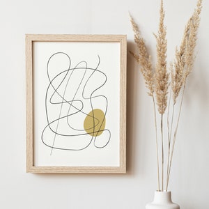 Abstract Line Art, Line Drawing Abstract Print, Printable Art, Abstract Wall Art, Modern Minimalist Poster, Living Room Wall Decor