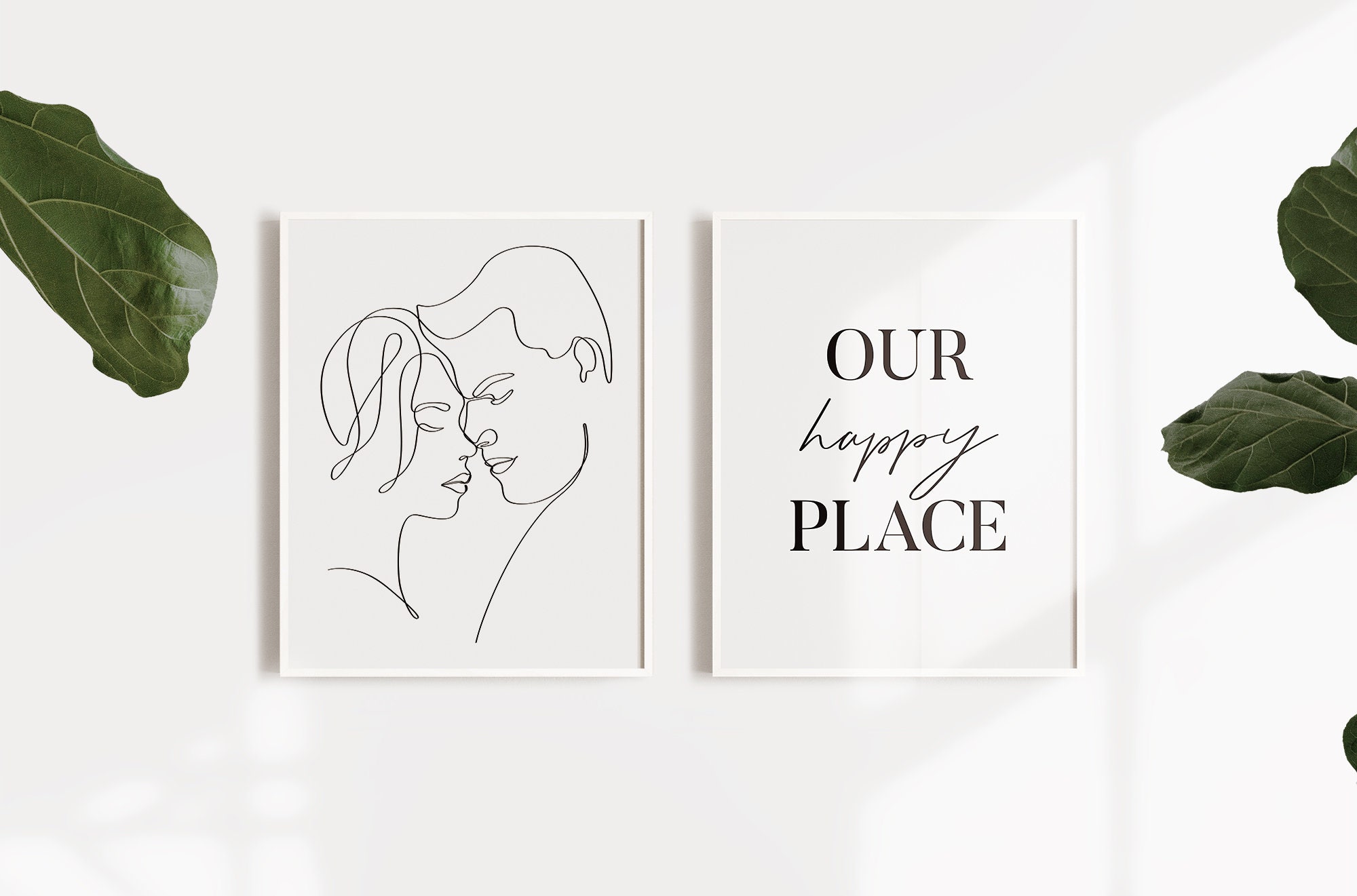 2 Wall Art Set, Couple Wall Art, Romantic Art Print, Love Wall Decor