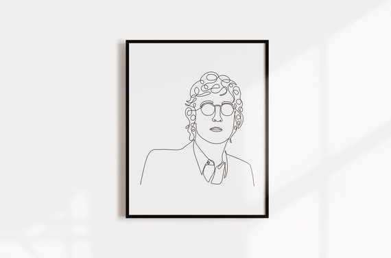 John Lennon One Line Drawing, John Lennon Printable Line Art