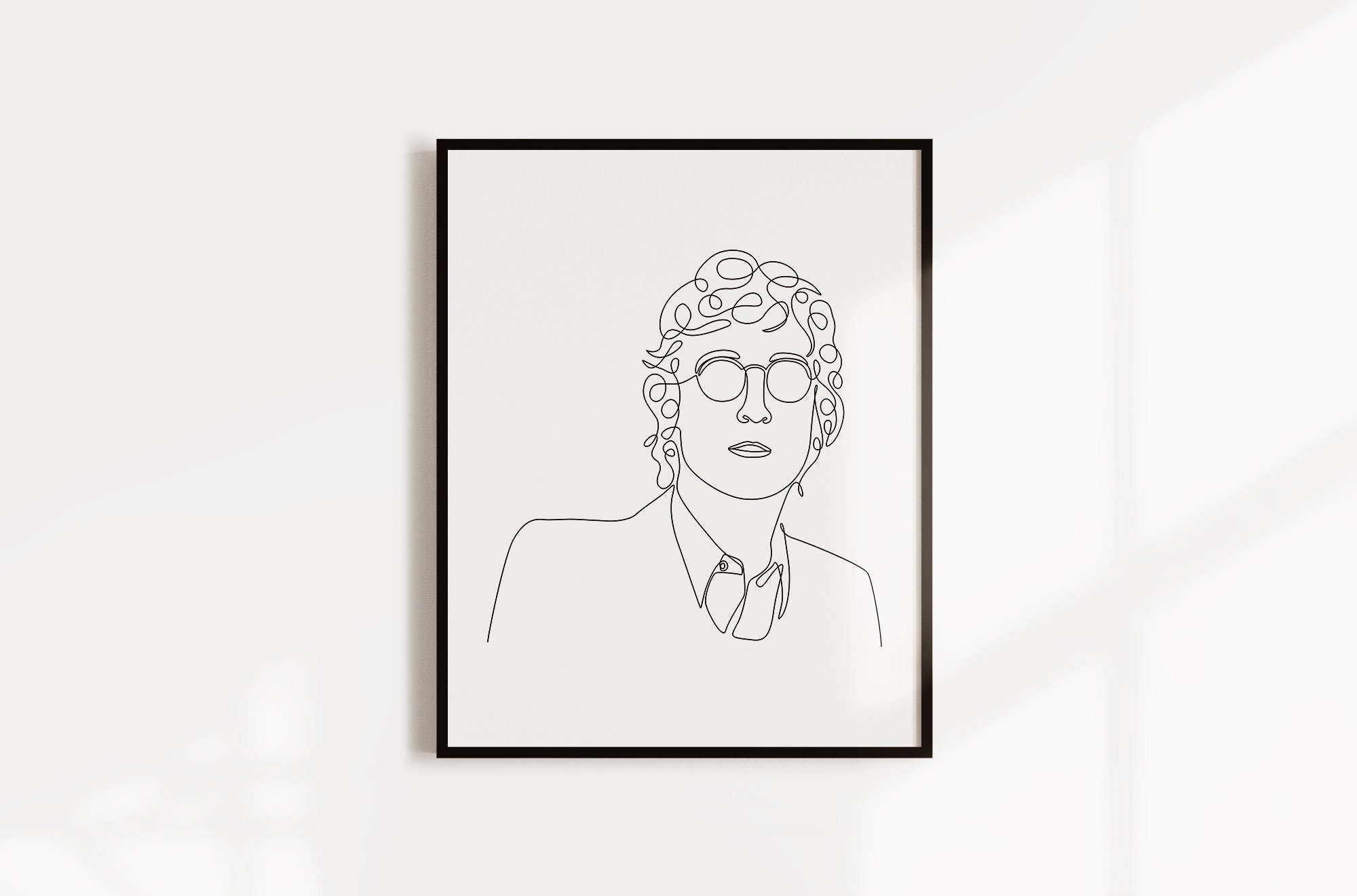 John Lennon One Line Drawing, John Lennon Printable Line Art Poster