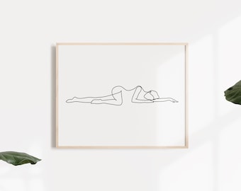 Abstract art, One line drawing, Continuous Line Art, Female Figure, Woman Body wall art, Minimalist Black And White Print, Printable poster