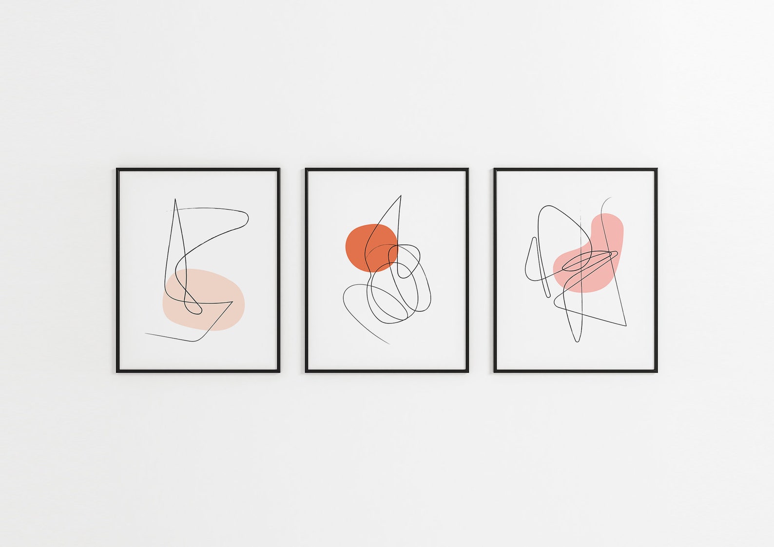 Set of 3 Wall Art, Abstract Minimal Print, Modern Abstract Art, Lines