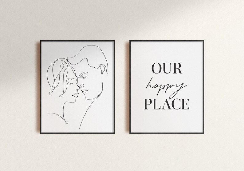 2 Wall Art Set Couple Wall Art Romantic Art Print Love Wall Etsy