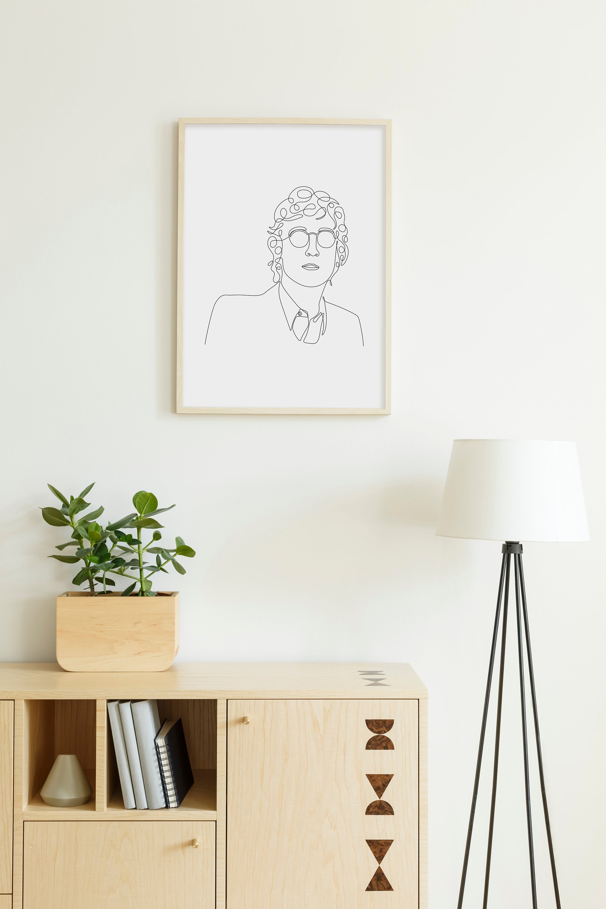 John Lennon One Line Drawing, John Lennon Printable Line Art