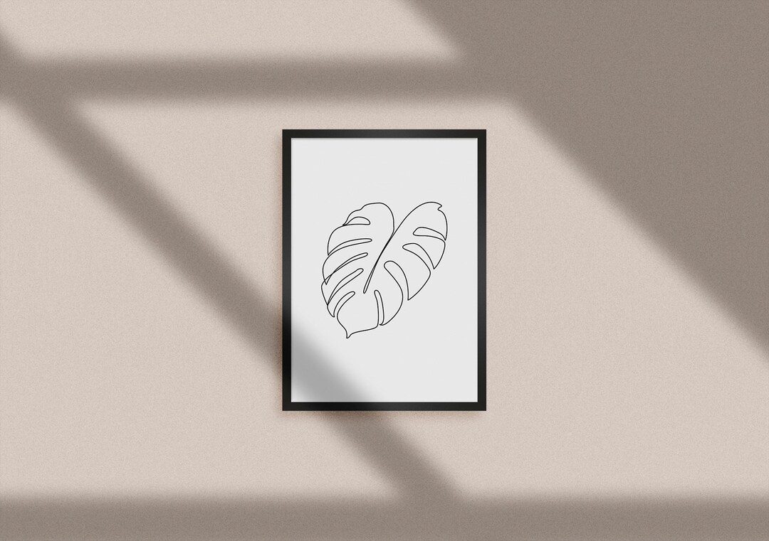 One Line Monstera, Monstera Print, Monstera Leaf, Tropical Decor, Tropical  Wall Art, Minimalist Leaves Print, Printable Wall Art - Etsy