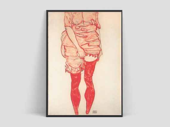 1917 Egon Schiele Seated Woman With Legs Drawn Up Painting New Poster Reprint
