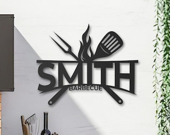 Personalized BBQ Metal Sign: Custom Barbecue Name Decor